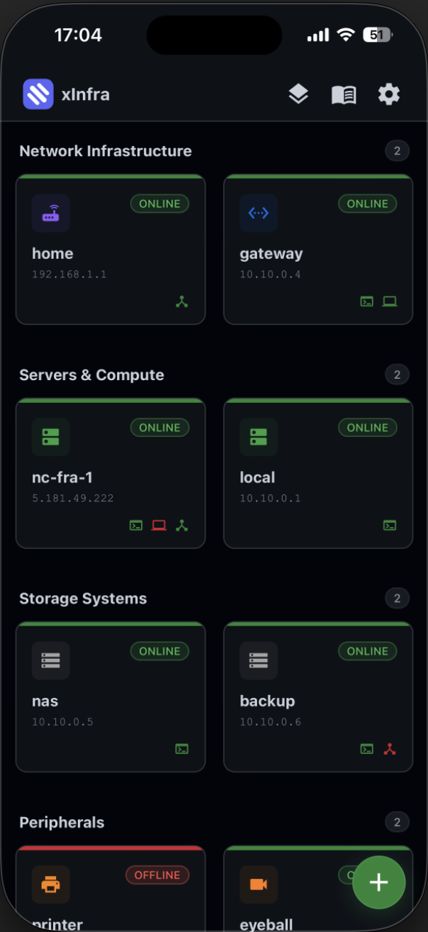 xInfra App Interface
